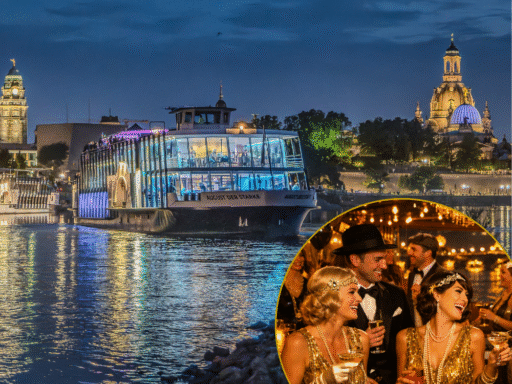 20er Jahre Party auf einem Salonschiff mit verkleideten Menschen
